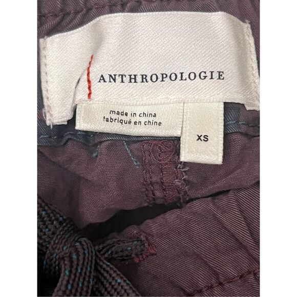 Anthropologie Women's Black and Purple jacquard Button Fly Joggers Size‎ XS - Picture 8 of 10